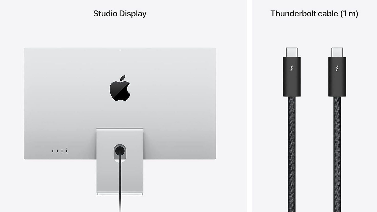 The Studio Display comes with a Thunderbolt cable (Image via Apple)