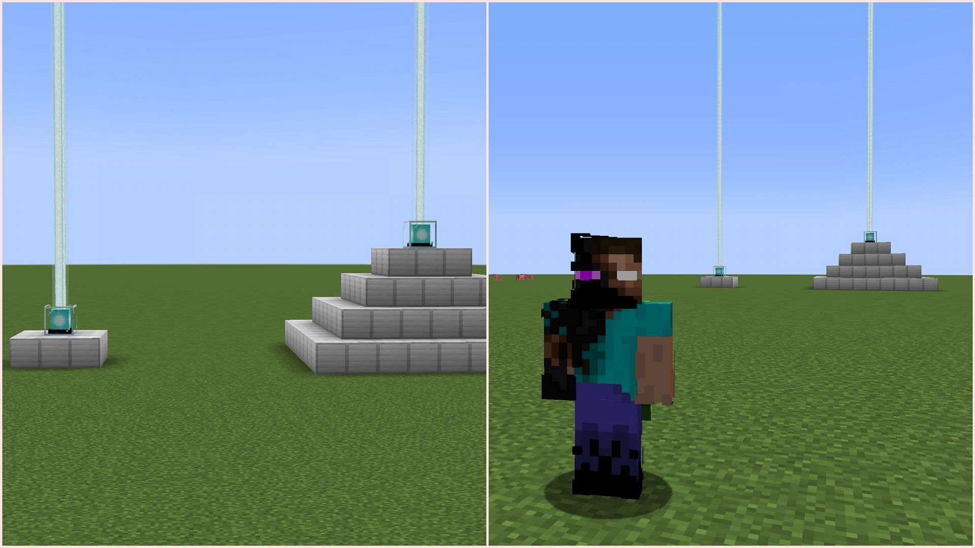 Beacons have different range depending on its size (Image via Sportskeeda Gaming/Mojang)