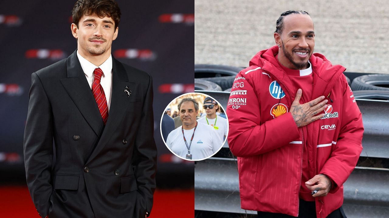 Juan Pablo Montoya issues Charles Leclerc Lewis Hamilton warning [images via Getty]