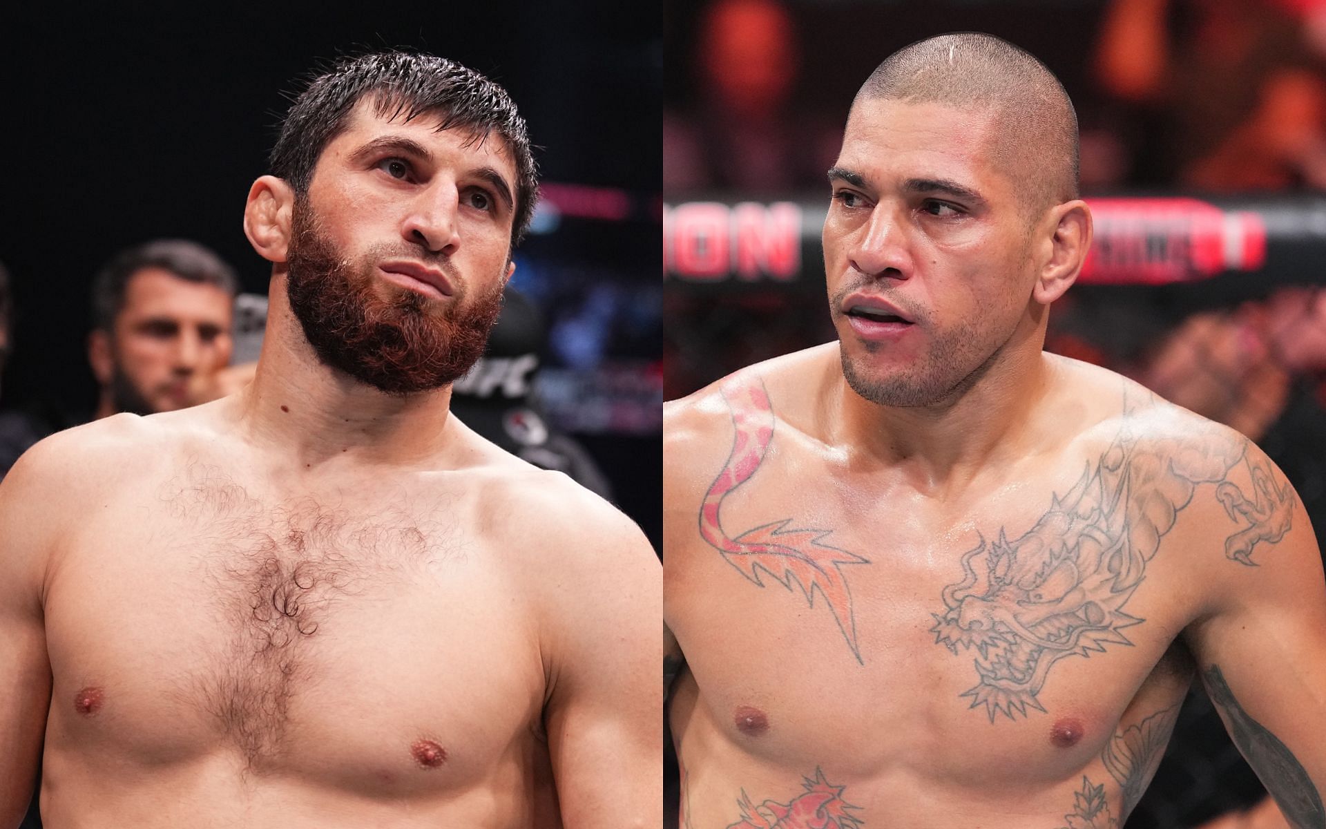 Magomed Ankalaev (left) has vowed to dethrone Alex Pereira (right) at UFC 313 [Images courtesy: Getty Images]