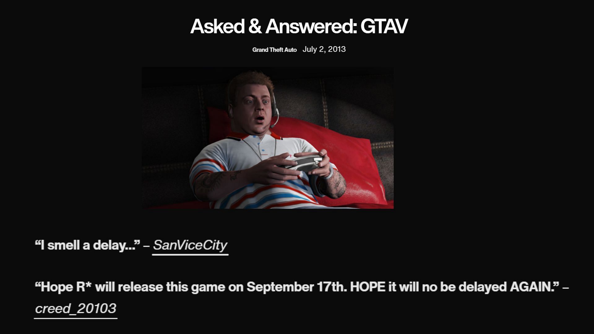 Rockstar directly interacted with the community before Grand Theft Auto 5&rsquo;s launch (Image via Rockstar Games)