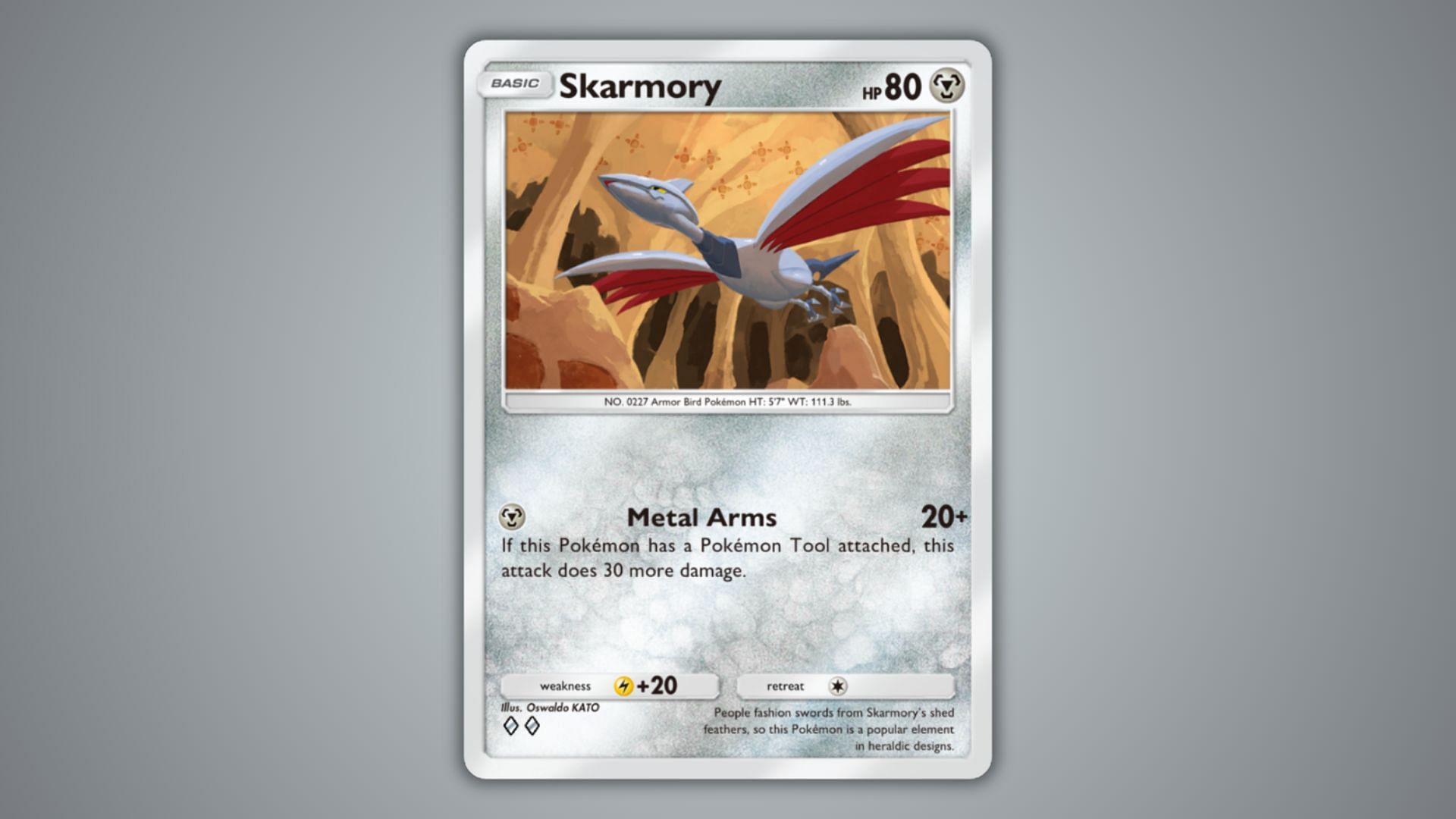 Skarmory&#039;s card as seen in the game (Image via The Pokemon Company)