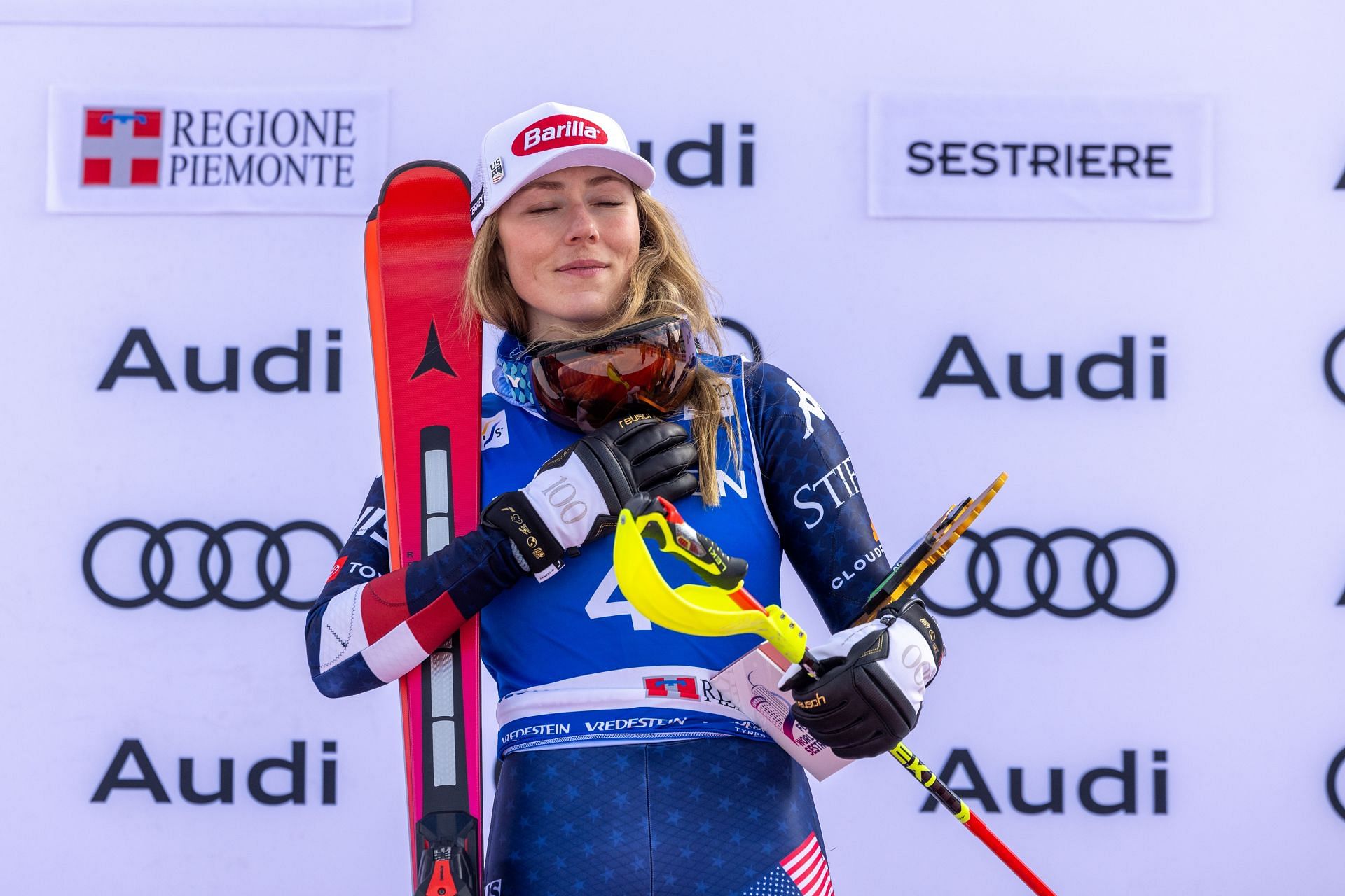 Mikaela Shiffrin during the Audi FIS Ski World Cup Sestriere 2025 - Source: Getty