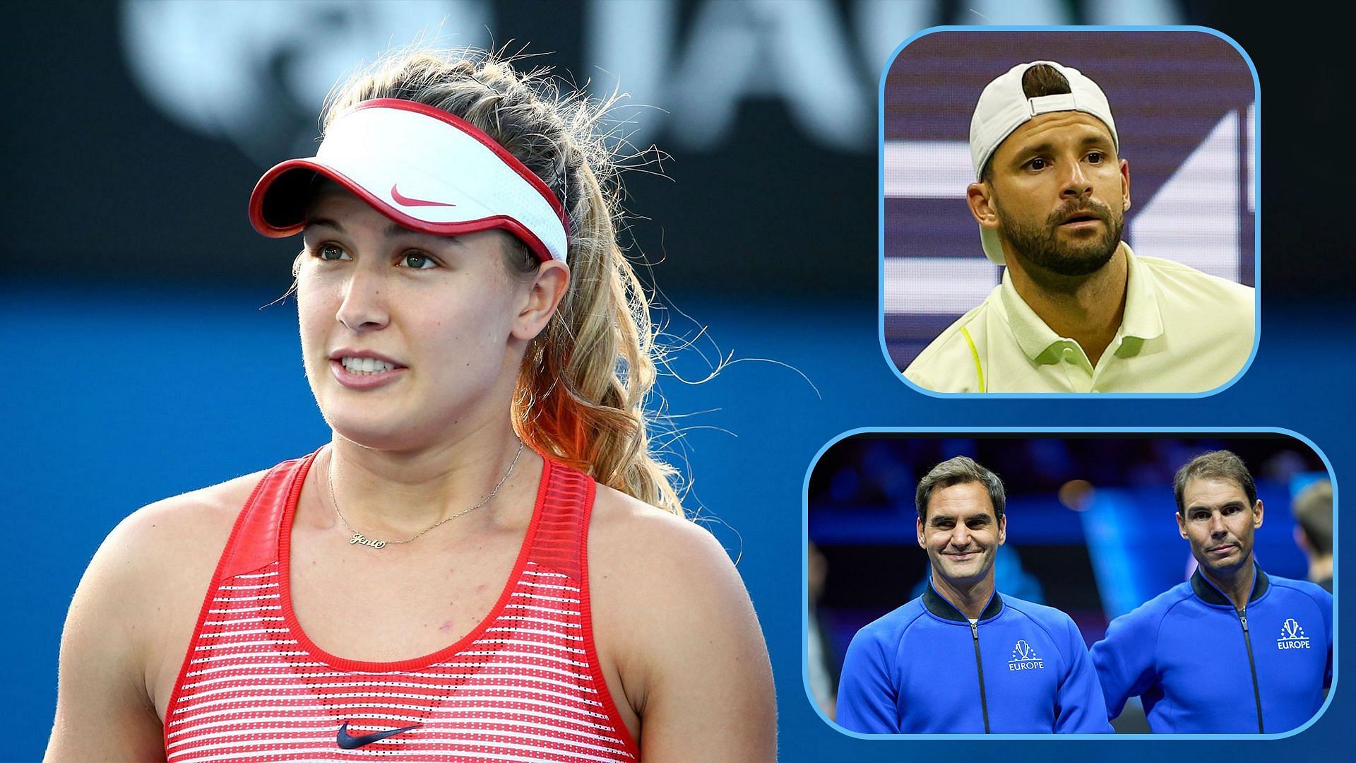 Eugenie Bouchard; Grigor Dimitrov; Roger Federer and Rafael Nadal - Source: Getty, Imagn