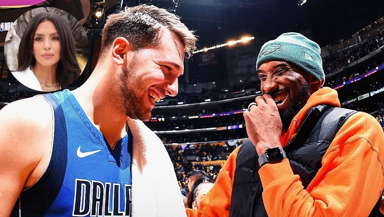 Vanessa Bryant reacts to resurfaced video of heartfelt courtside moment between Kobe Bryant, Gianna and Luka Doncic. (Image Credit: NBA/Instagram and Vanessa Bryant/Instagram) 