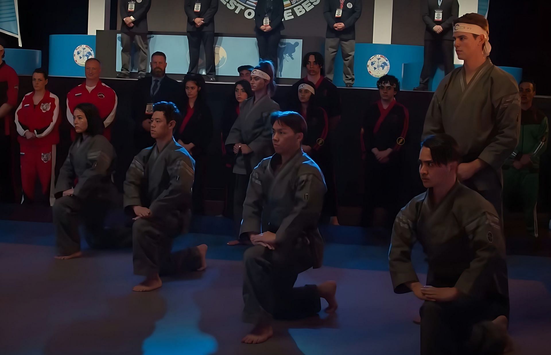 The Iron Dragons team in Cobra Kai season 6 (Image via Netflix)