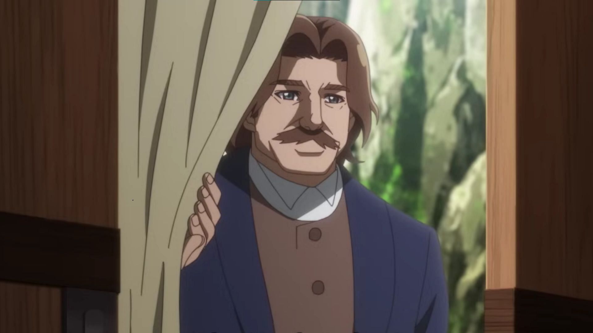 The merchant as shown in the anime (Image via Zero-G and Saber Works)