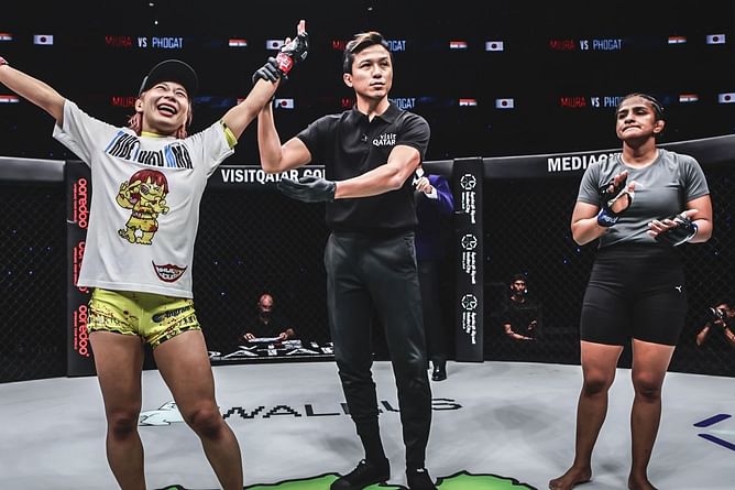 “Allow me to be emotional” - Ayaka Miura sheds tears of joy after collecting $50,000 bonus in submission win over Ritu Phogat