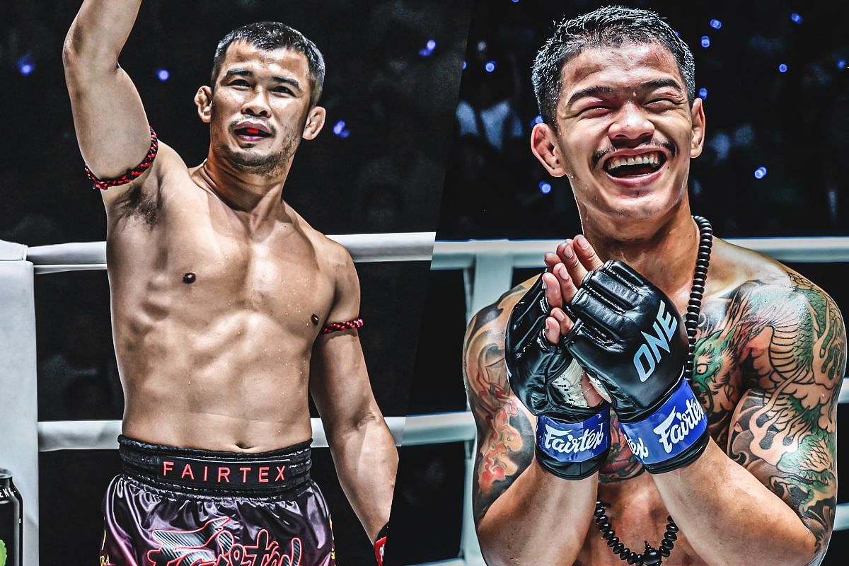 Nong-O Hama (left) and Kongthoranee (right). [Photos from ONE Championship]