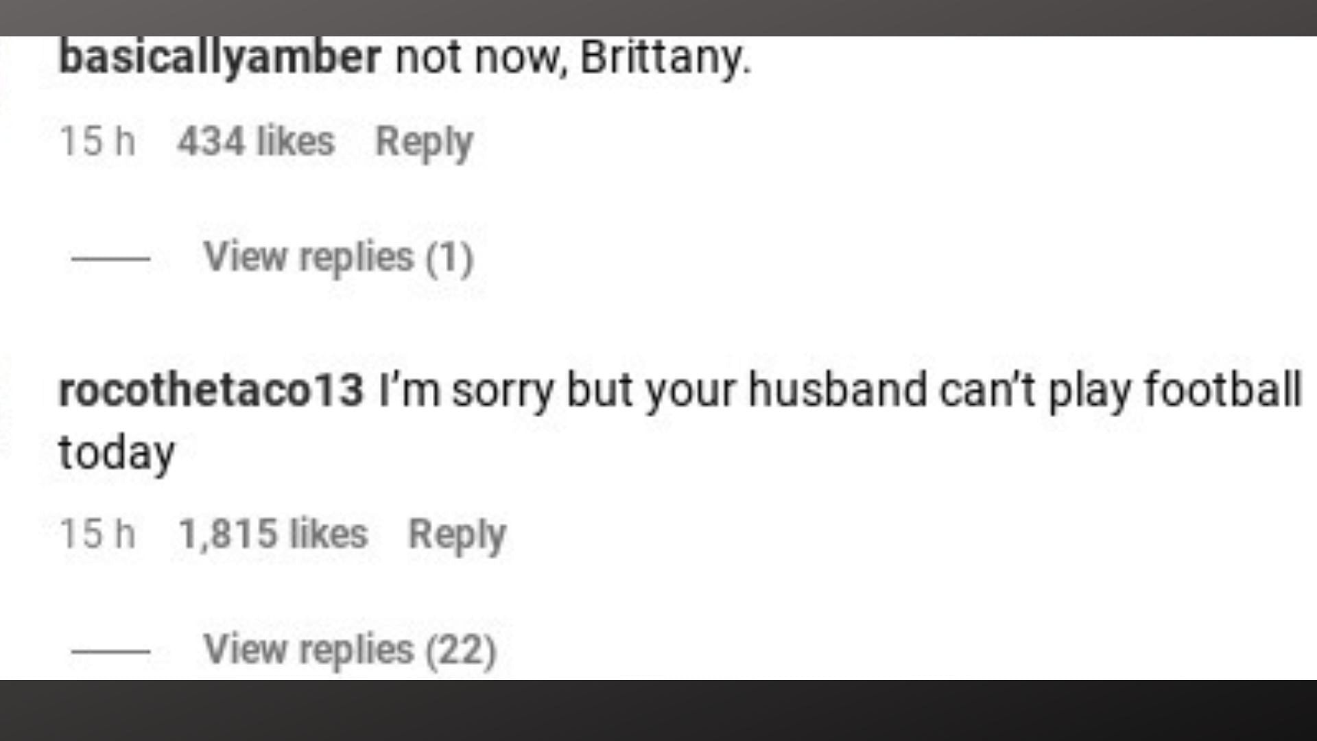 Fan Reaction to Brittany Mahomes IG POST