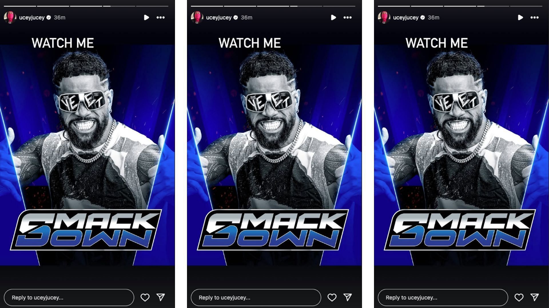 Uso sends a message ahead of tonight&#039;s SmackDown. [Image credit: Screenshot of Jey&#039;s Instagram story]