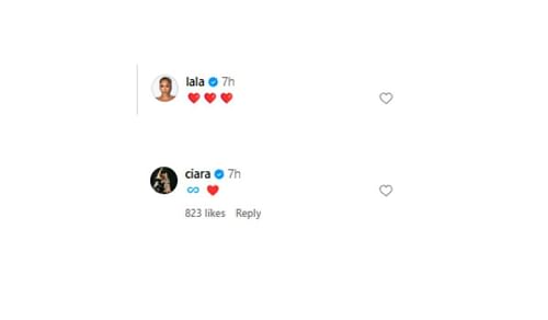 La La Anthony and Ciara comment on Vanessa Bryant's Instagram post (Credits: vanessabryant on Instagram)