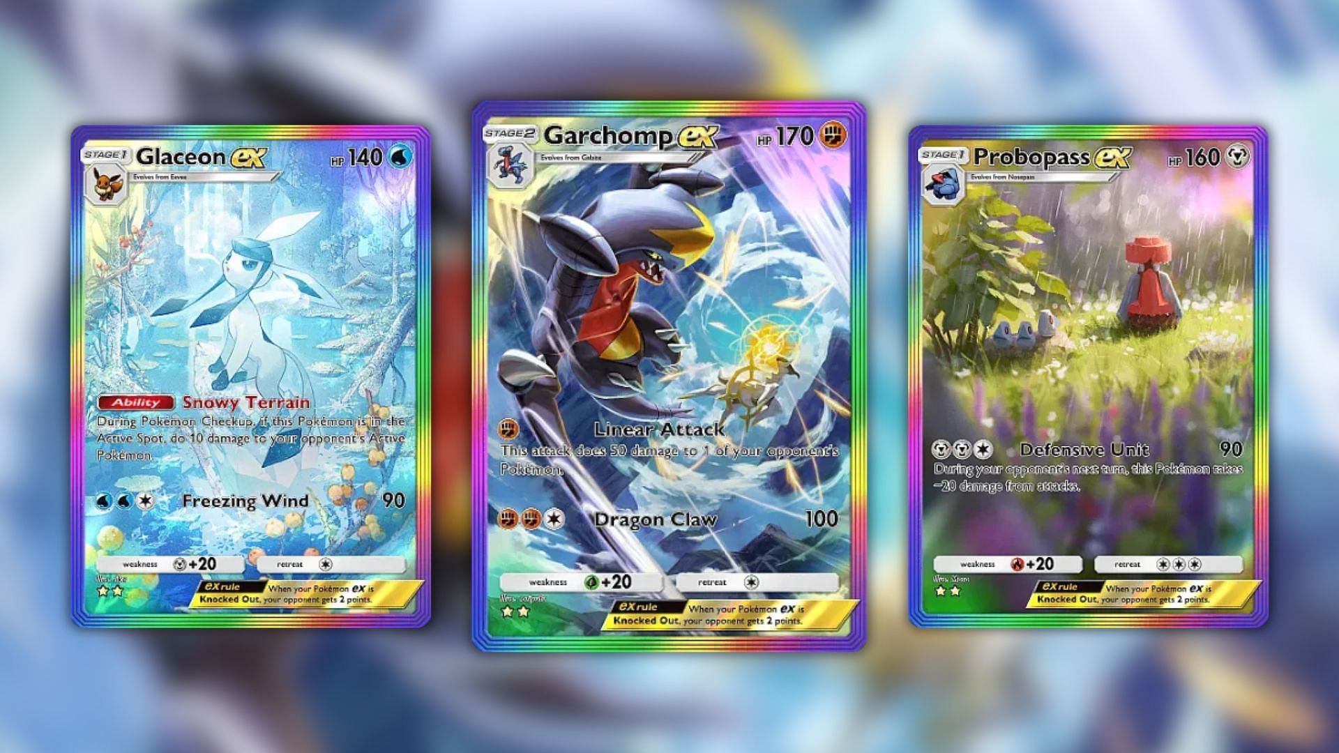 Some two star rainbow full arts from the expansion (Image via The Pokemon Company)