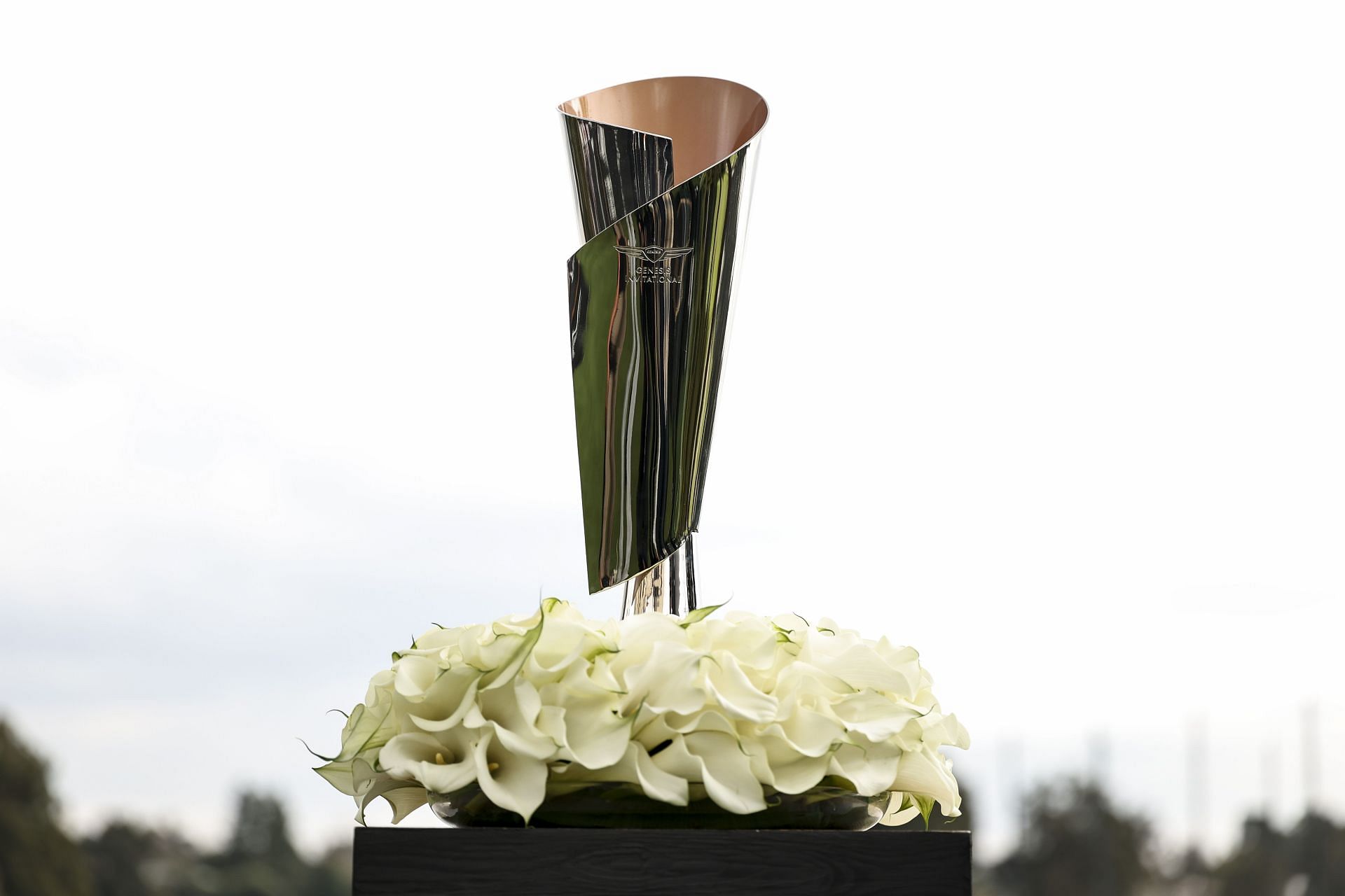 Genesis Invitational trophy (Image via Getty).