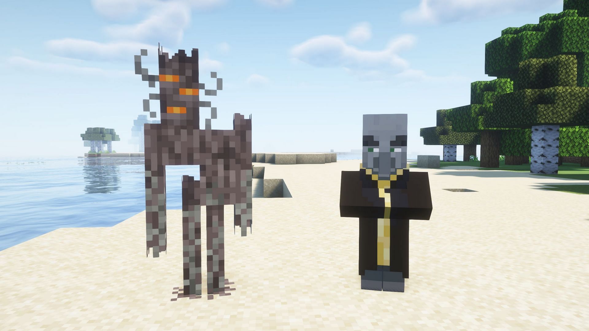 Illagers are scared of the creaking mob (Image via Sportskeeda Gaming/Mojang)