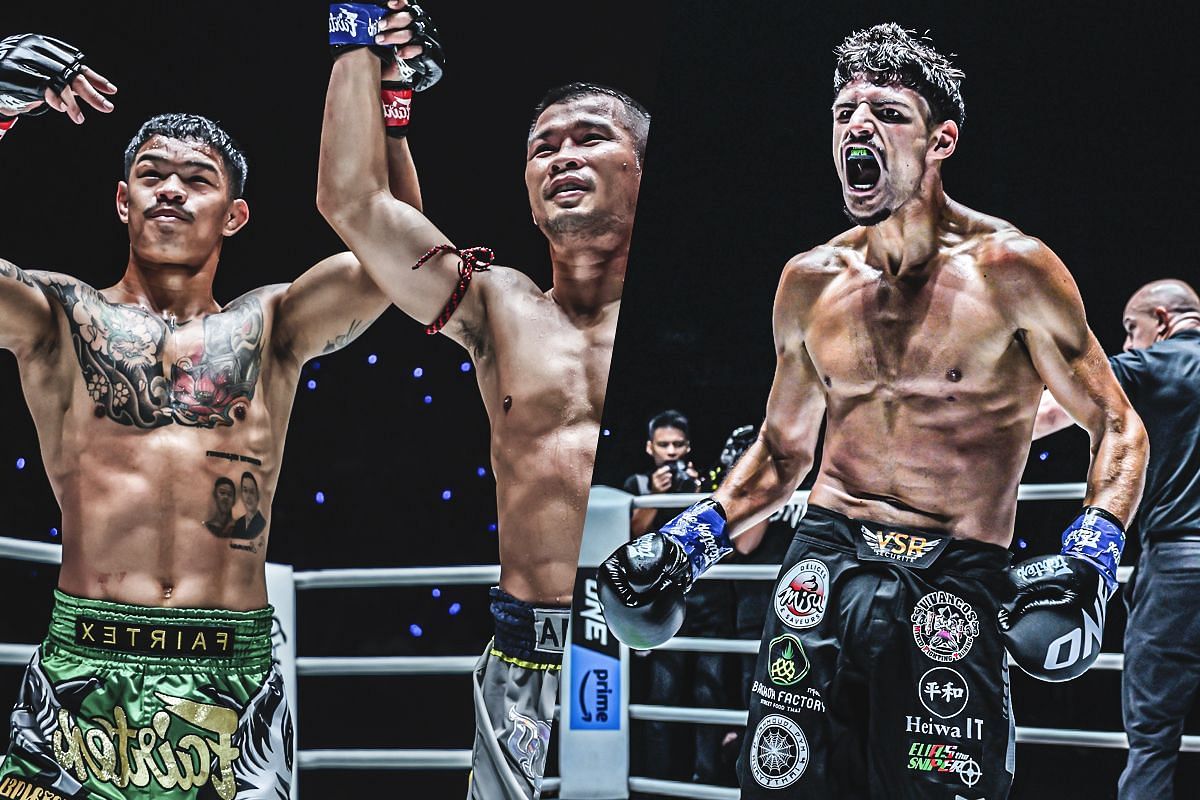 Kongthoranee Sor Sommai, Nong-O Hama, Elias Mahmoudi - Photo by ONE Championship