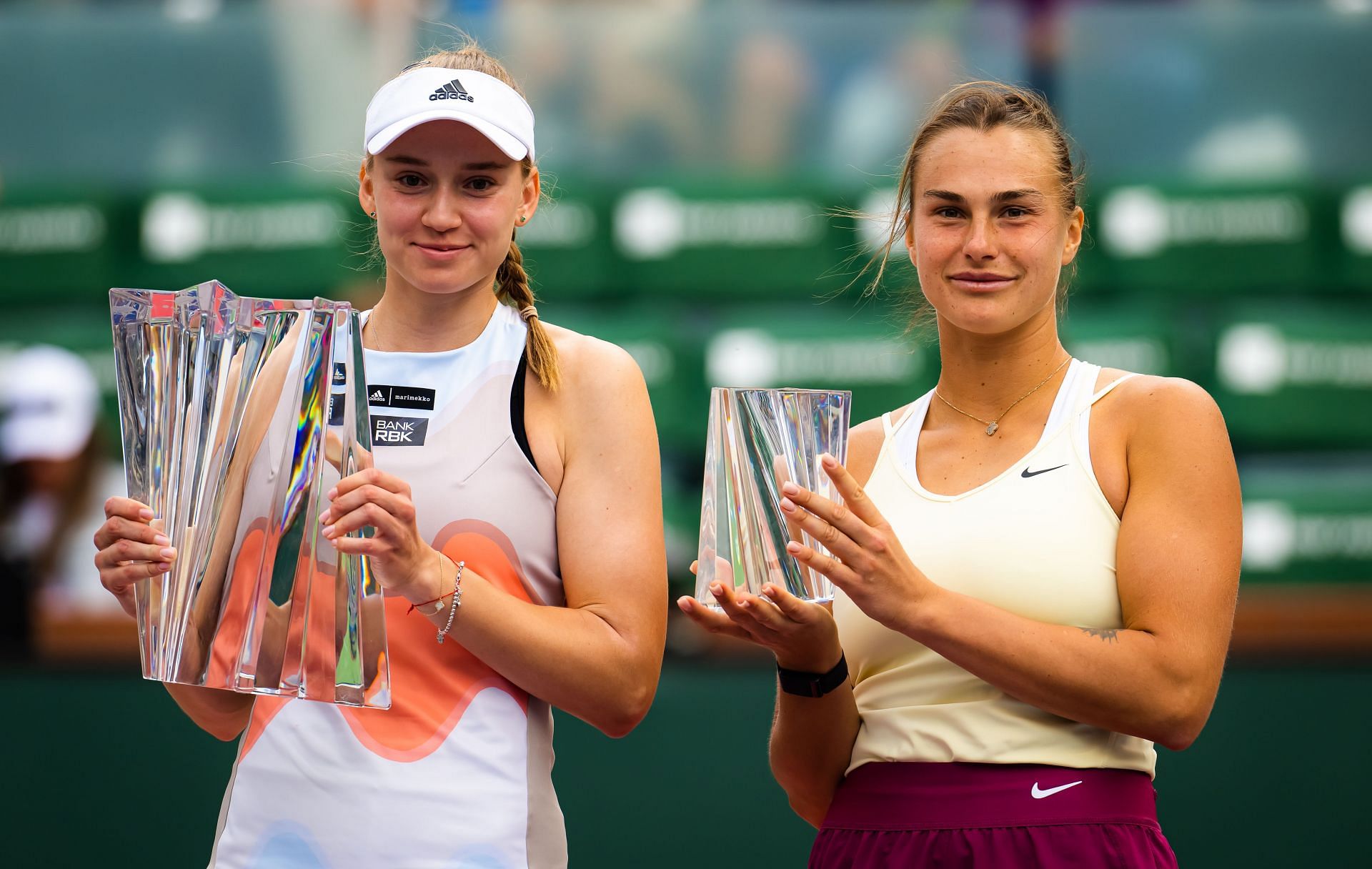 Aryna Sabalenka (R) was the runner-up at the 2023 BNP Paribas Open [Image Source: Getty Images]