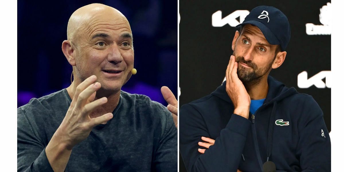 Andre Agassi (L) and Novak Djokovic (R) (Image Source: Getty)