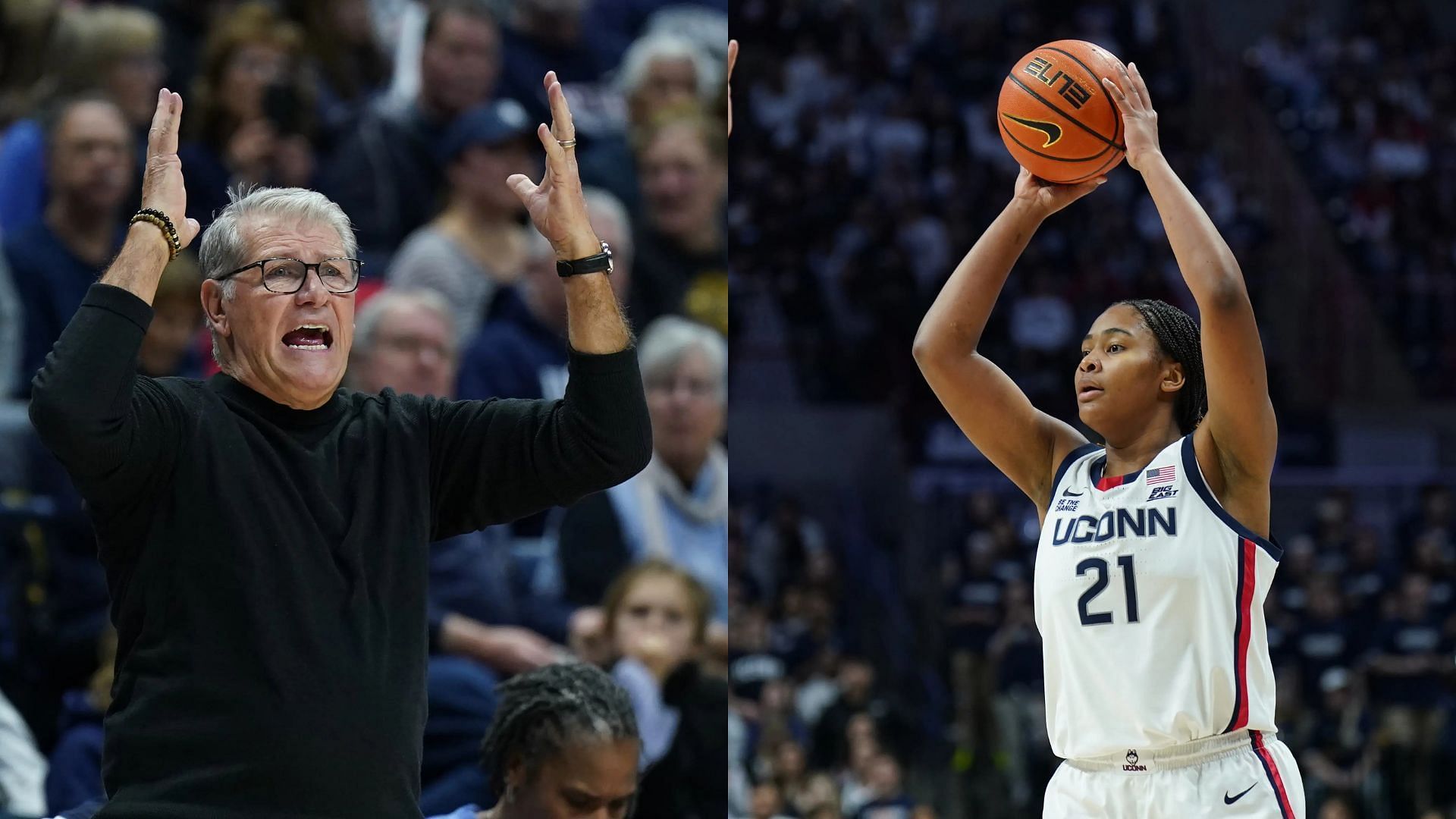 Geno Auriemma and Sarah Strong