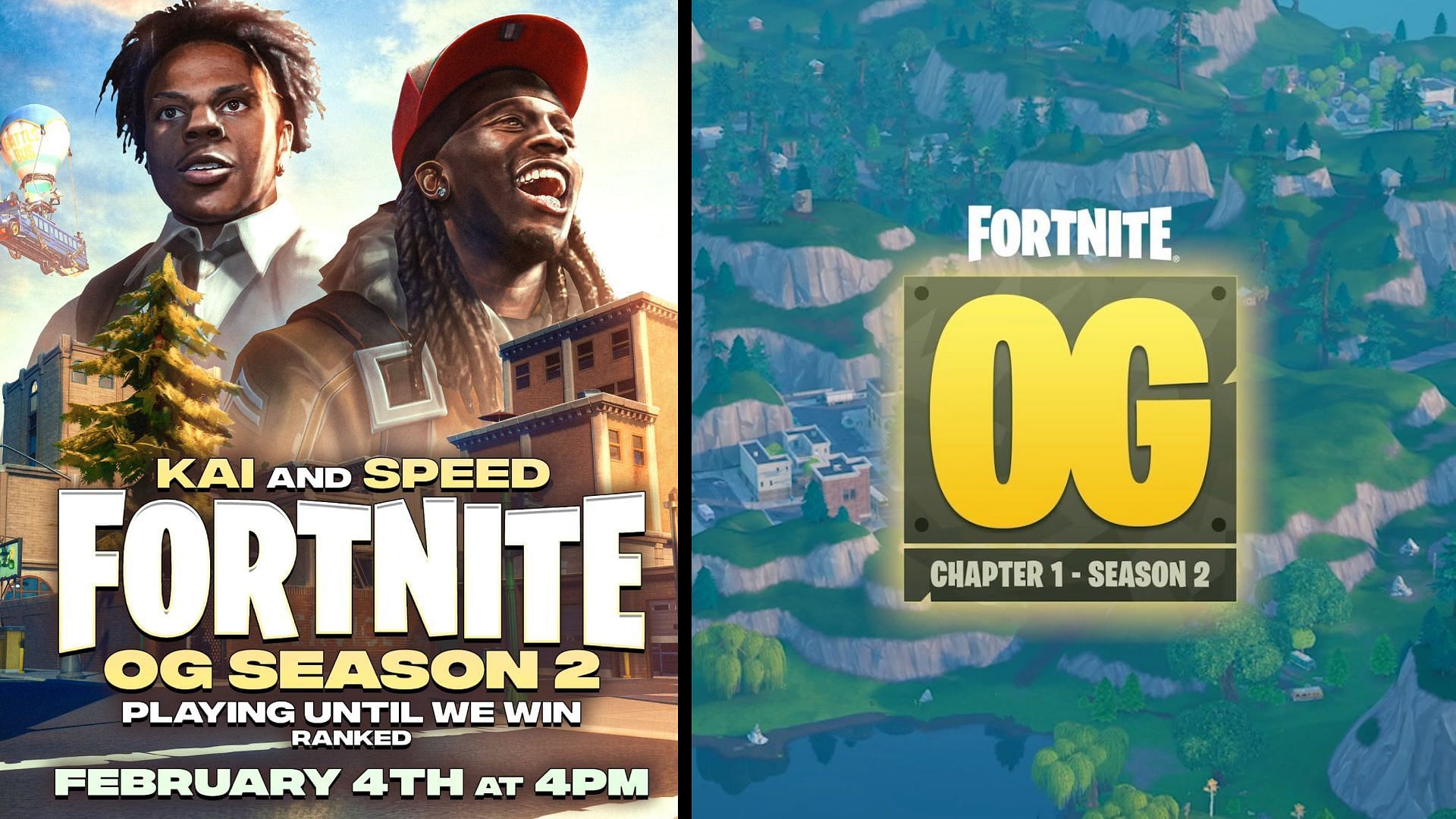 Kai Cenat and IShowSpeed announce Fortnite Marathon for OG Season 2 (Image via Kai Cenat/X, Fortnite/Instagram)