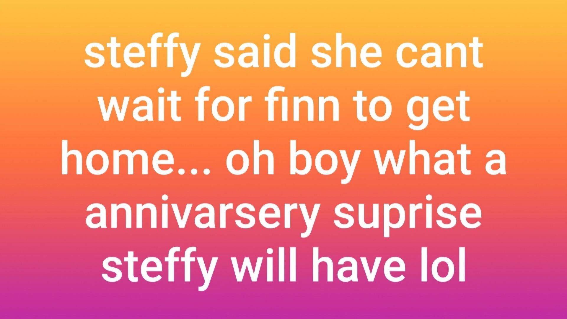 A fan post about Steffy possibly finding out about Finn being Luna&#039;s father on their anniversary (via Emma Eisnaugle / Facebook)