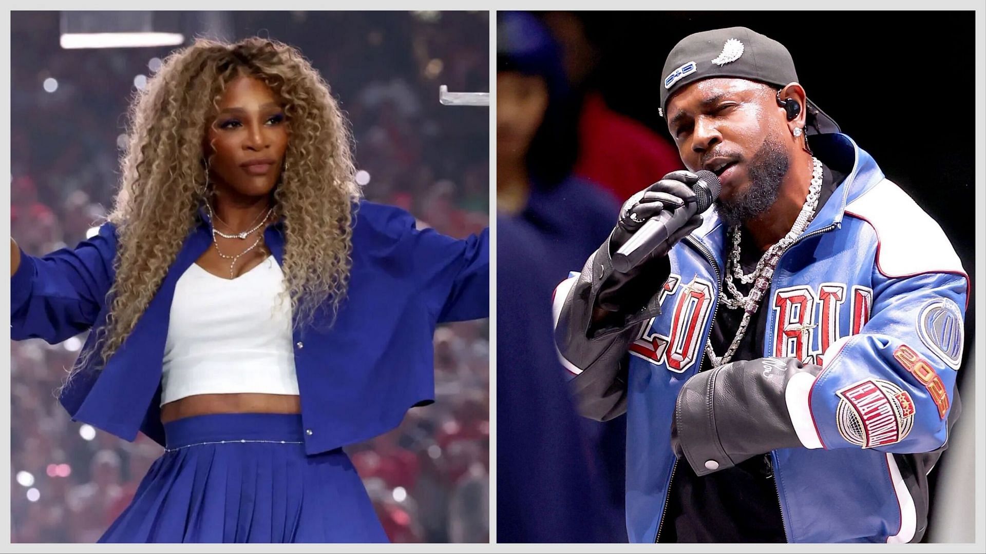 Serena Williams and Kendrick Lamar at the NFL Halftime Show. Source: Getty