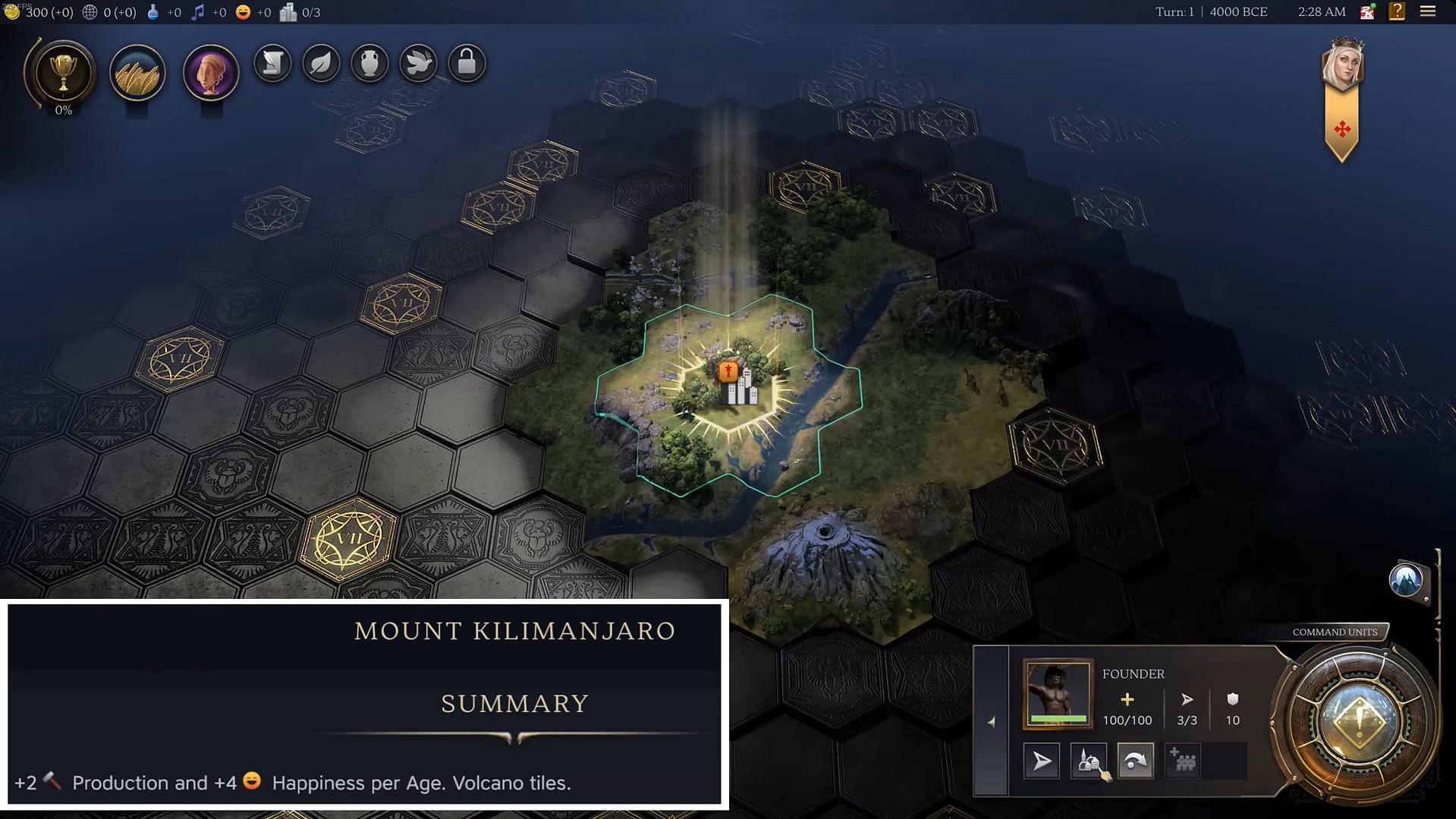 Mt Kilimanjaro in Civilization 7 (Image via 2K Games|| Youtube/@One More Turn)