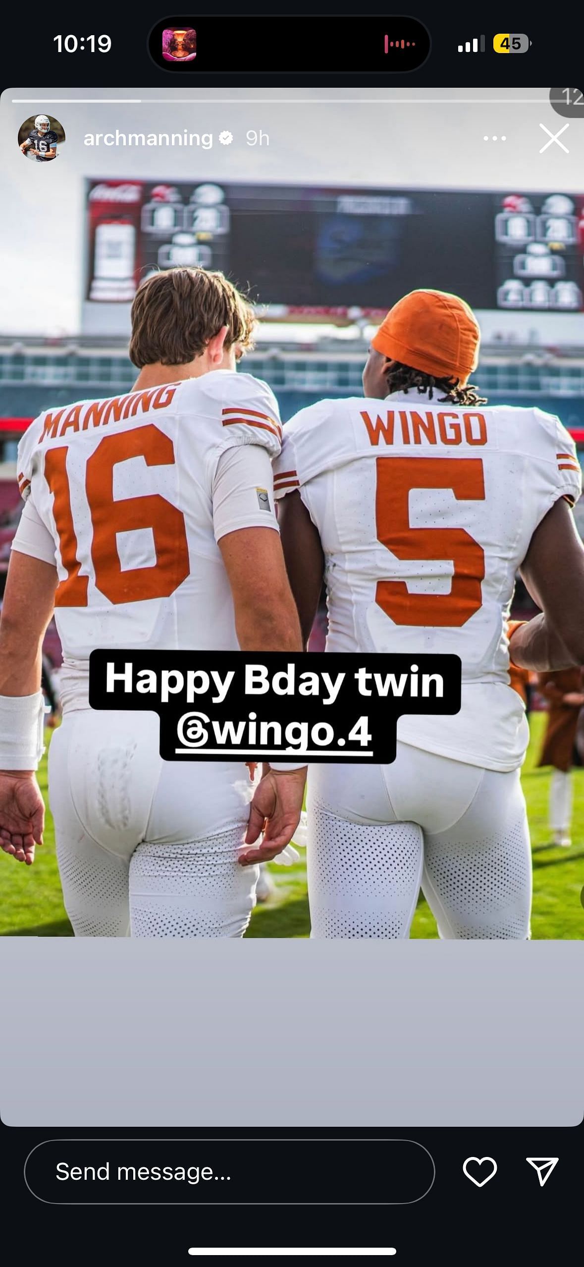 Arch Manning&#039;s birthday wish to Ryan Wingo