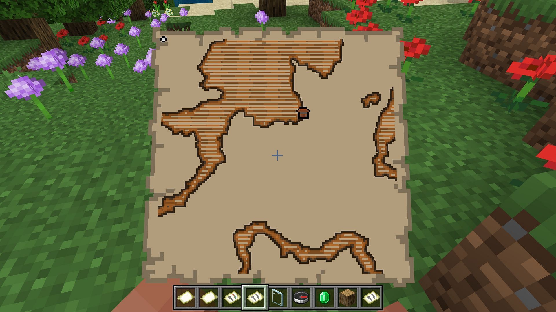 Follow the markers in the village maps in Minecraft to locate your nearest settlement (Image via Sportskeeda Gaming/Mojang Studios)