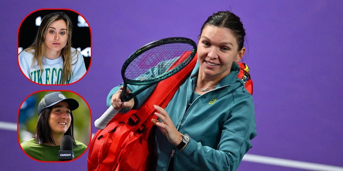 Paula Badosa (top left), Ons Jabeur (bottom left), Simona Halep | Getty