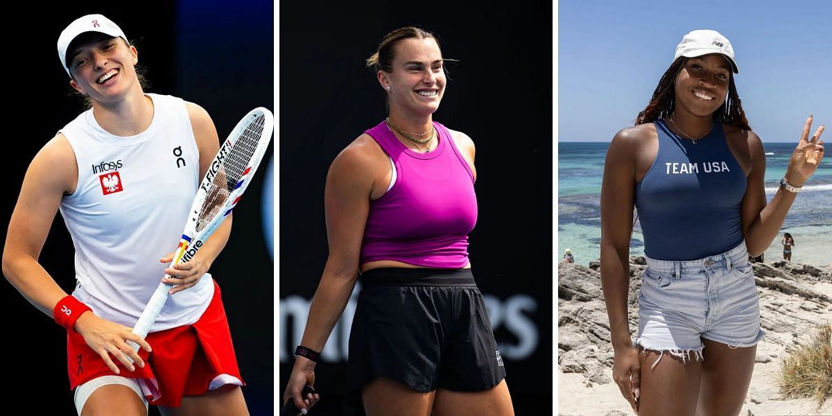 Iga Swiatek (Left), Aryna Sabalenka (Centre) and Coco Gauff (Right) - Source: Getty