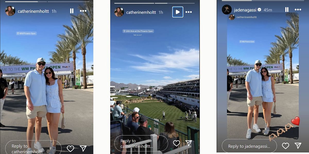 Steffi Graf &amp; Andre Agassi&#039;s son Jaden and his girlfriend Catherine&#039;s Instagram Stories (Images: Instagram @catherinemholtt &amp; @jadenagassi)