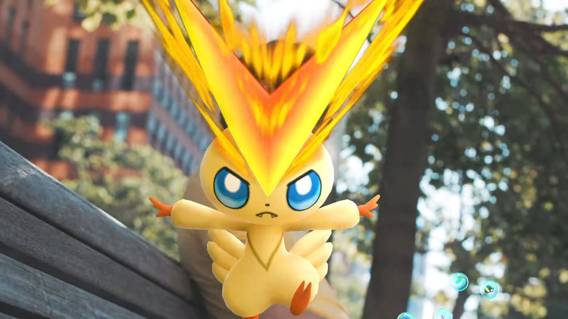 Deluxe users get to encounter Mythical Pokemon Victini (Image via The Pokemon Company)