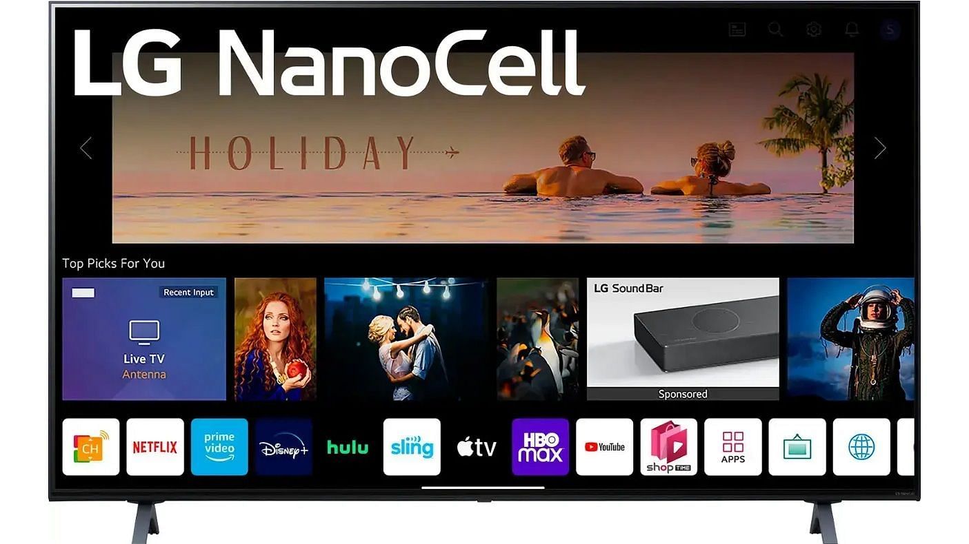 LG NanoCell 75UQA TV&#039;s home screen (Image via LG)