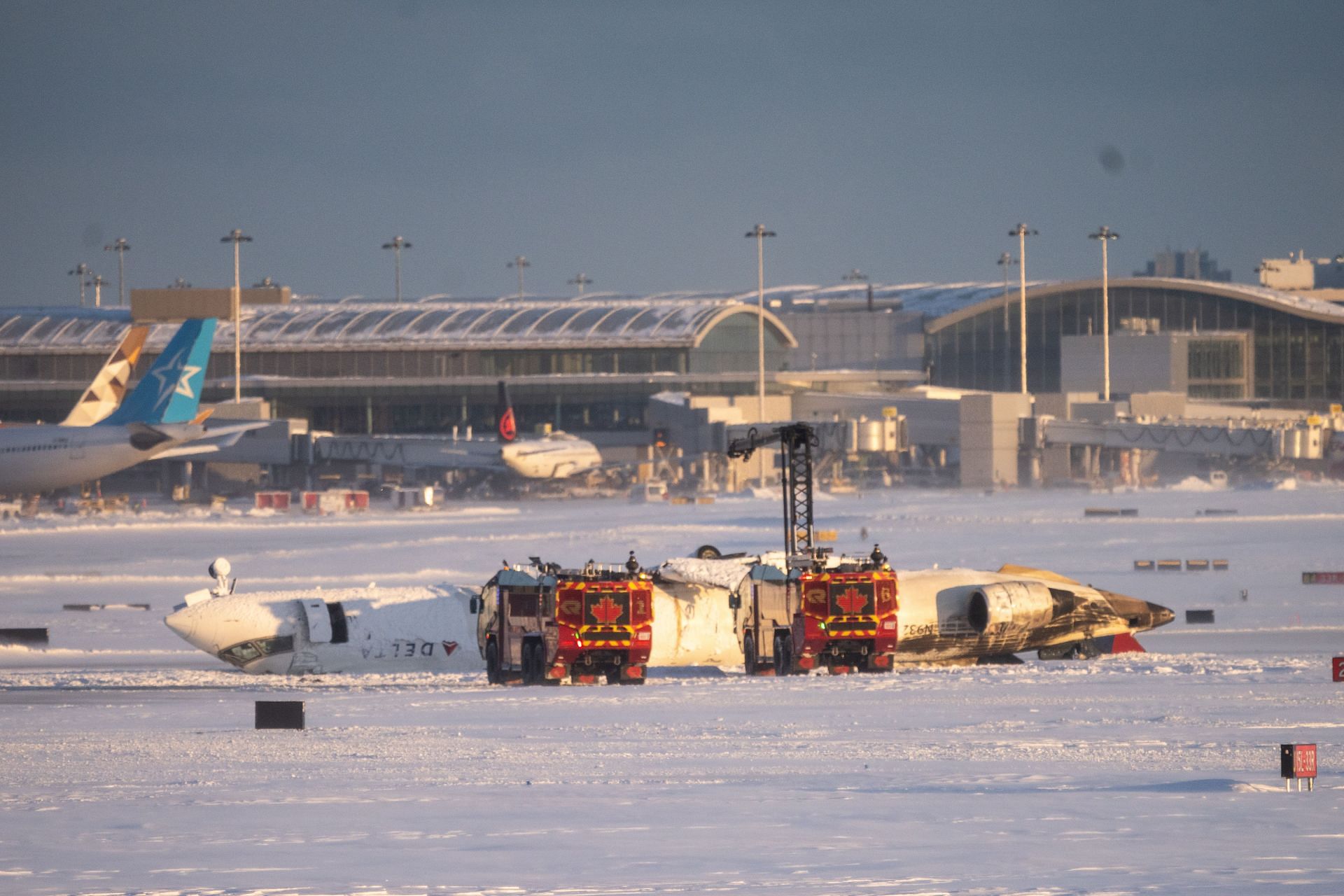 Delta Regional Jet Crash Lands At Toronto Pearson Airport - Source: Getty