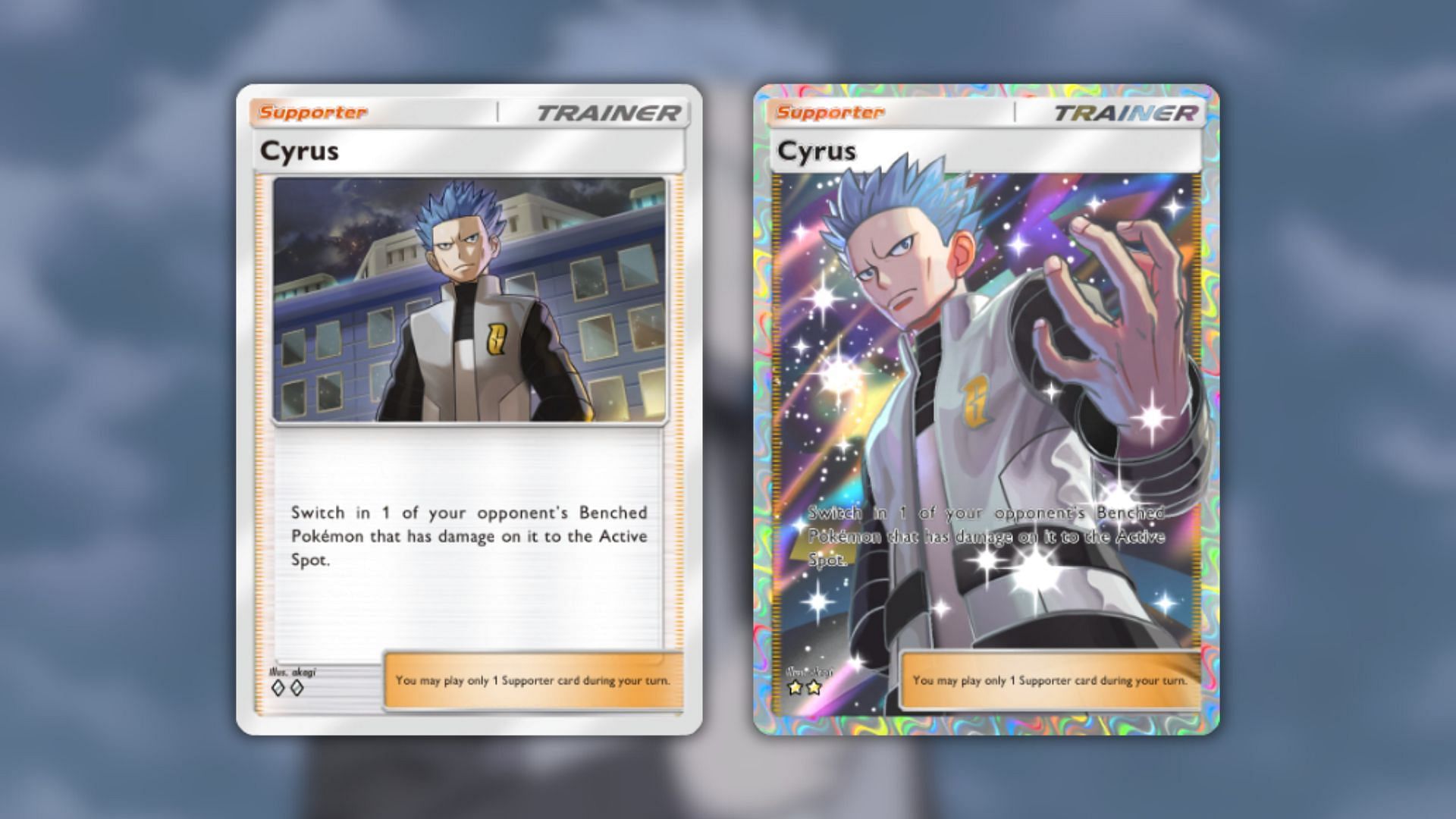 Cyrus&rsquo; cards as seen in the game (Image via The Pokemon Company)