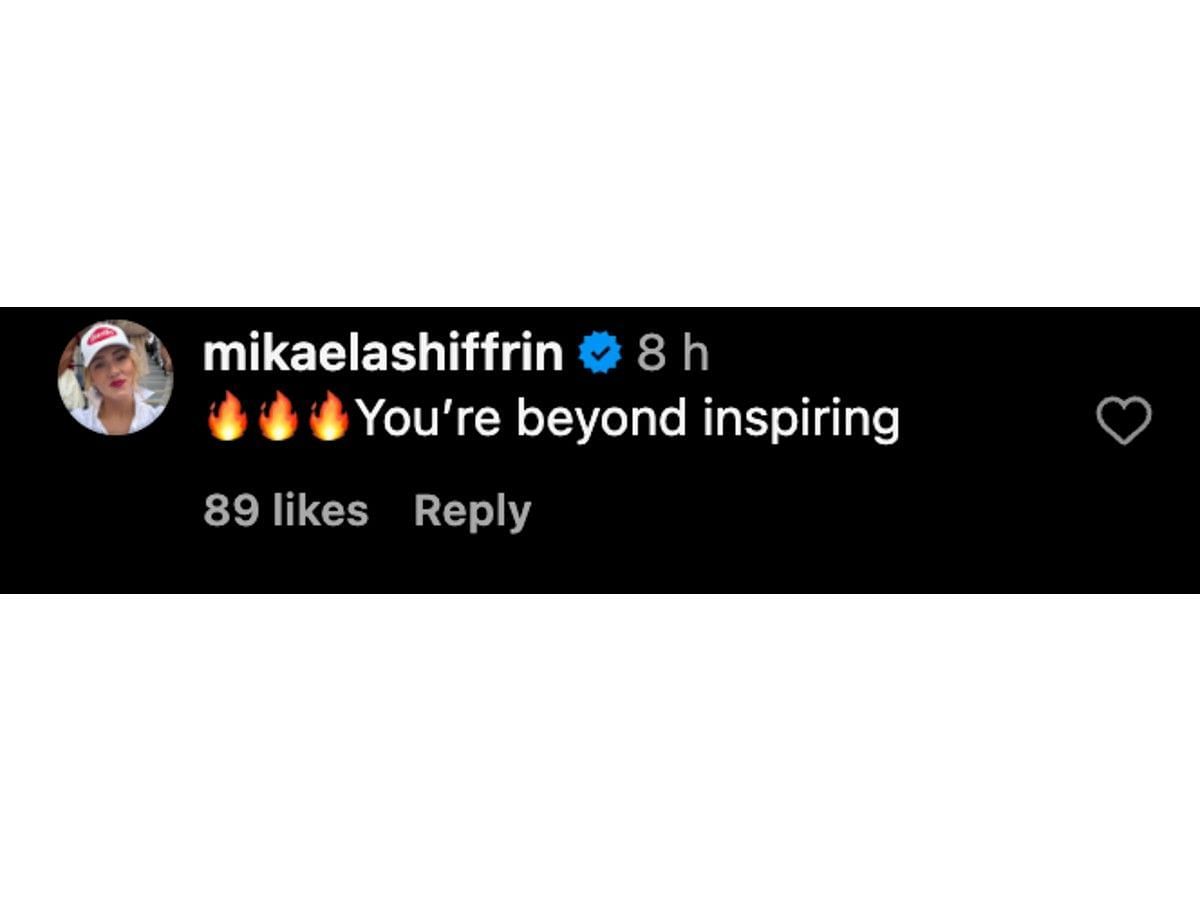 Mikaela Shiffrin&#039;s comment on Instagram