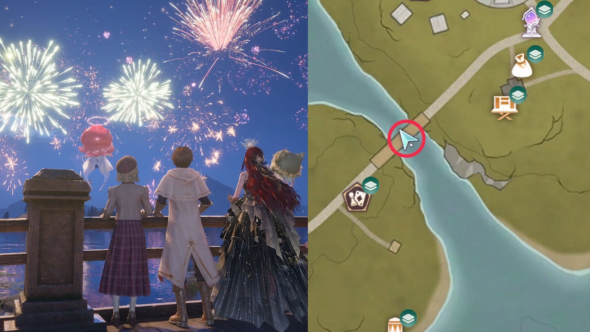 Location of the grand fireworks show in Firework Isles (Image via Infold Games)