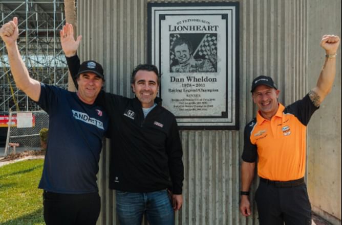 IndyCar legends Bryan Herta and Tony Kanaan remember Dan Wheldon at his St. Petersburg memorial