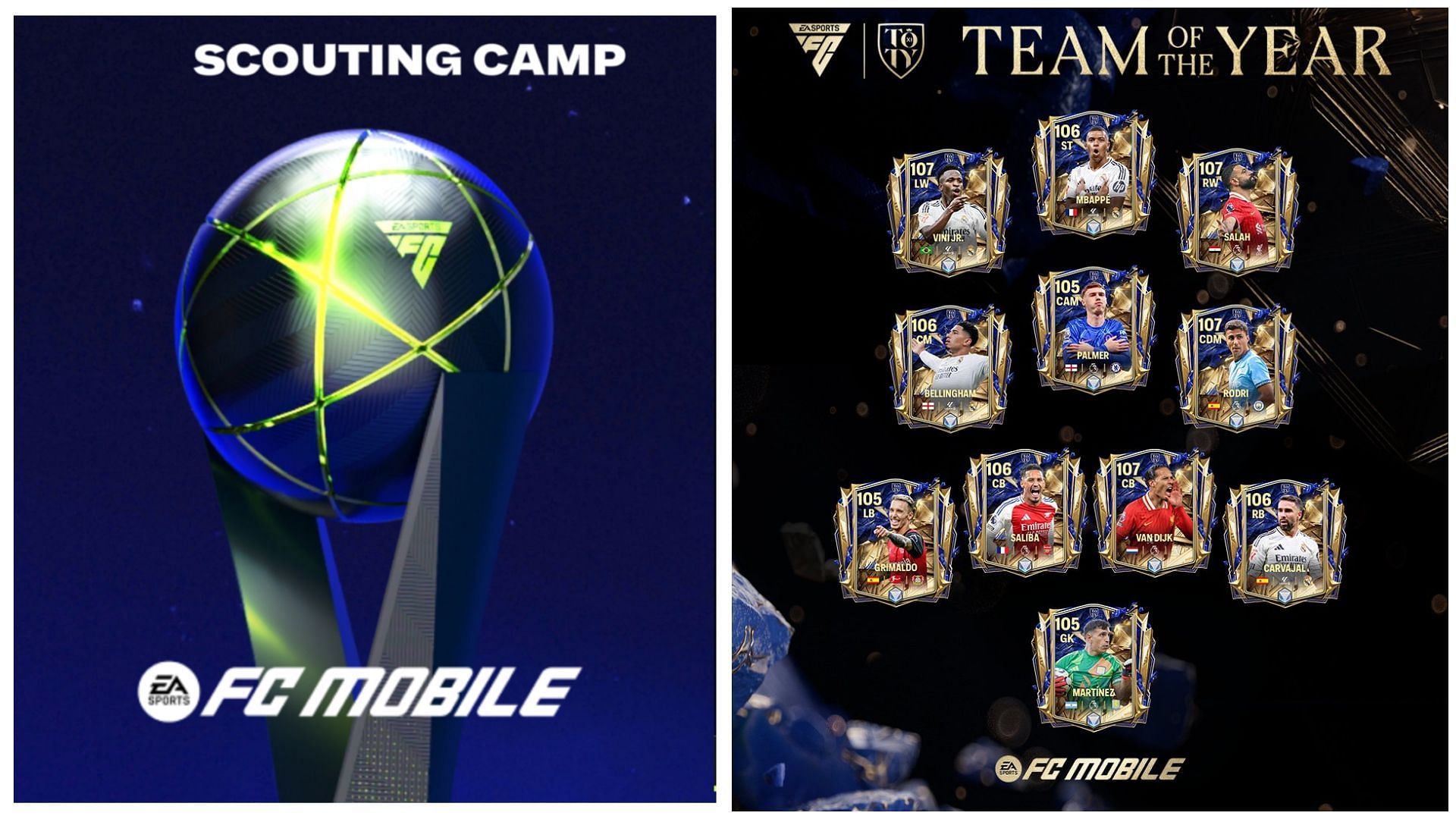 UTOTY Scouting Camp squad added in EA FC Mobile (Images via EA Sports)