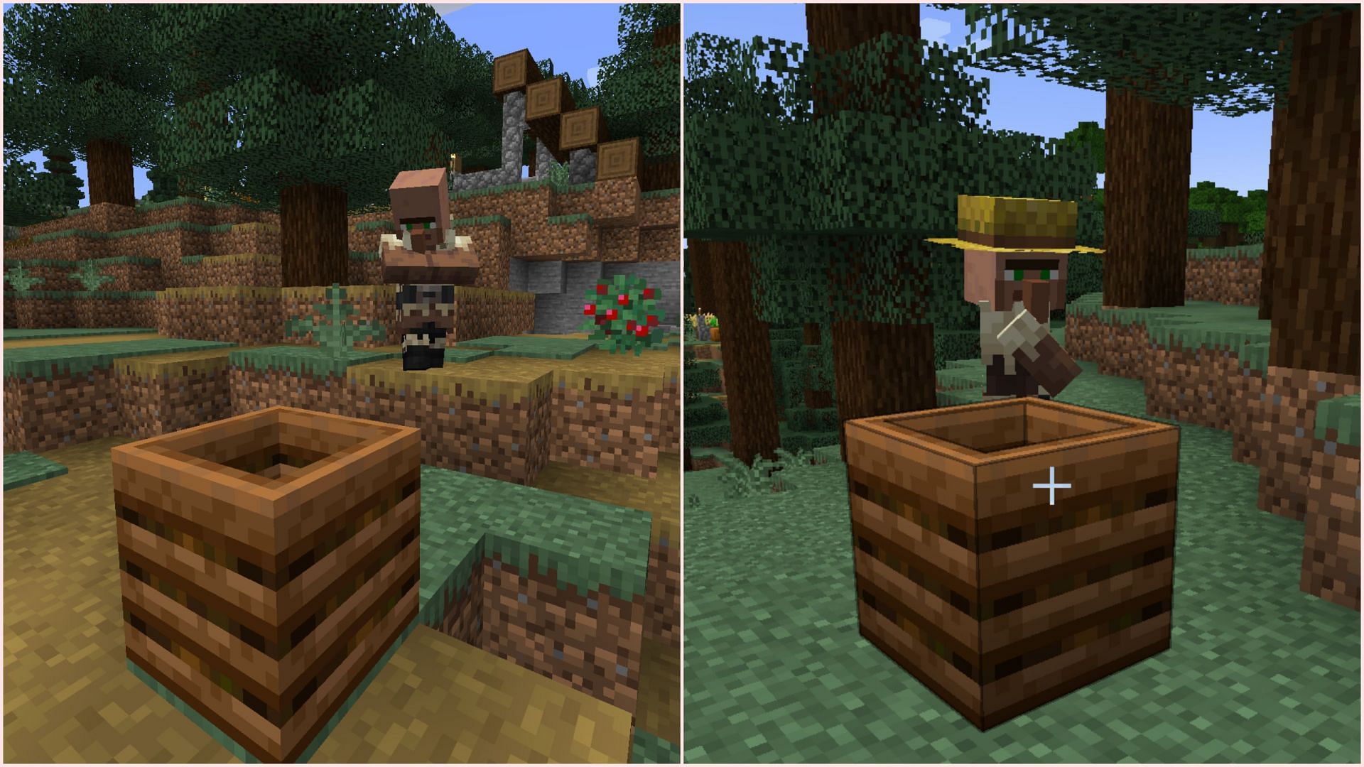 Unemployed villagers tend to search for a job site block and automatically move towards it (Image via Sportskeeda Gaming/Mojang)