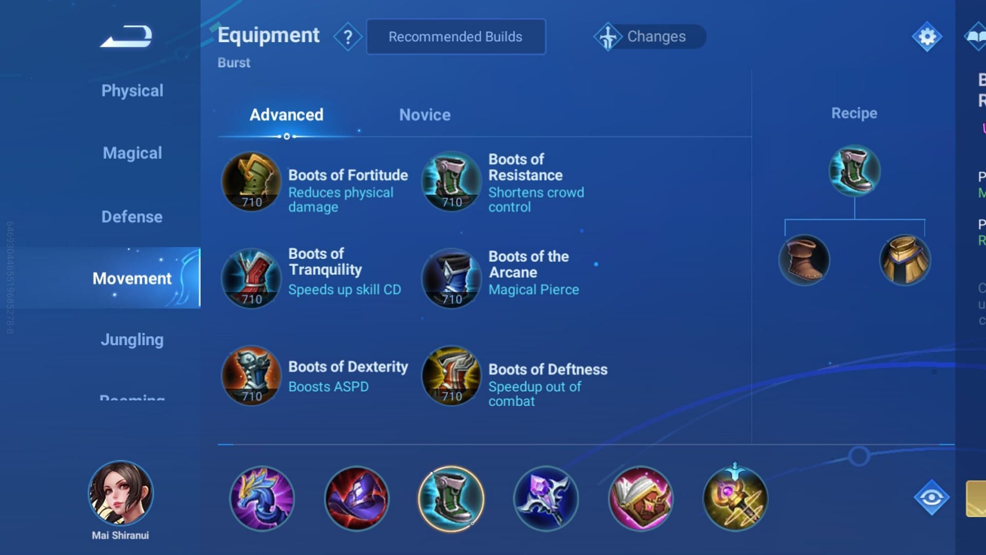 Best equipment for Mai (Image via Level Infinite)