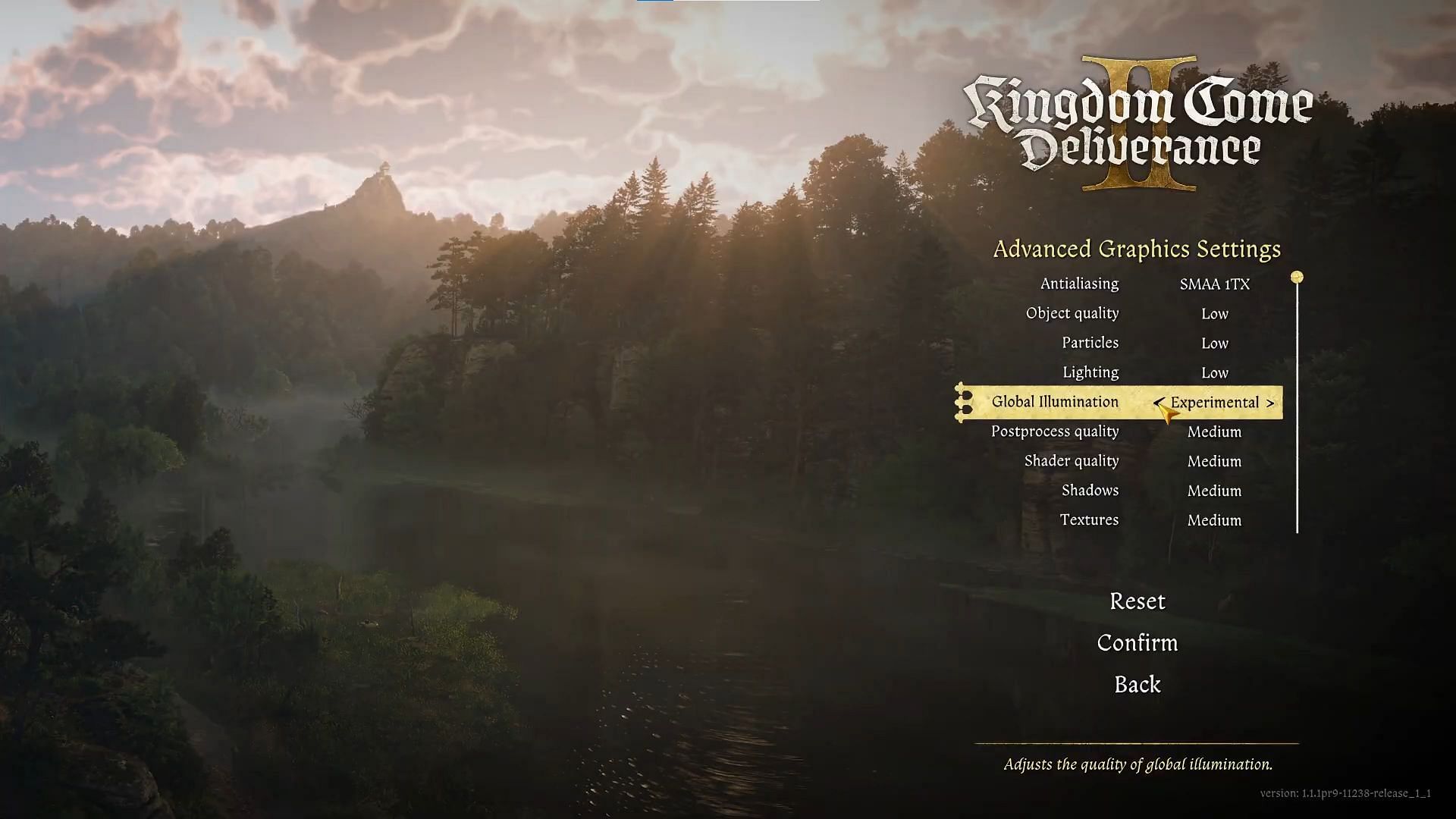 Kingdom Come: Deliverance 2 graphics settings page (Image via Deep Silver)