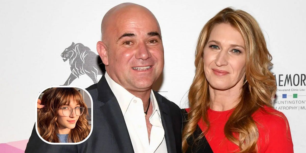 Andre Agassi and Steffi Graf (L); Jaz Agassi (inset) (Image Source: Getty; @jazagassi on Instagram)