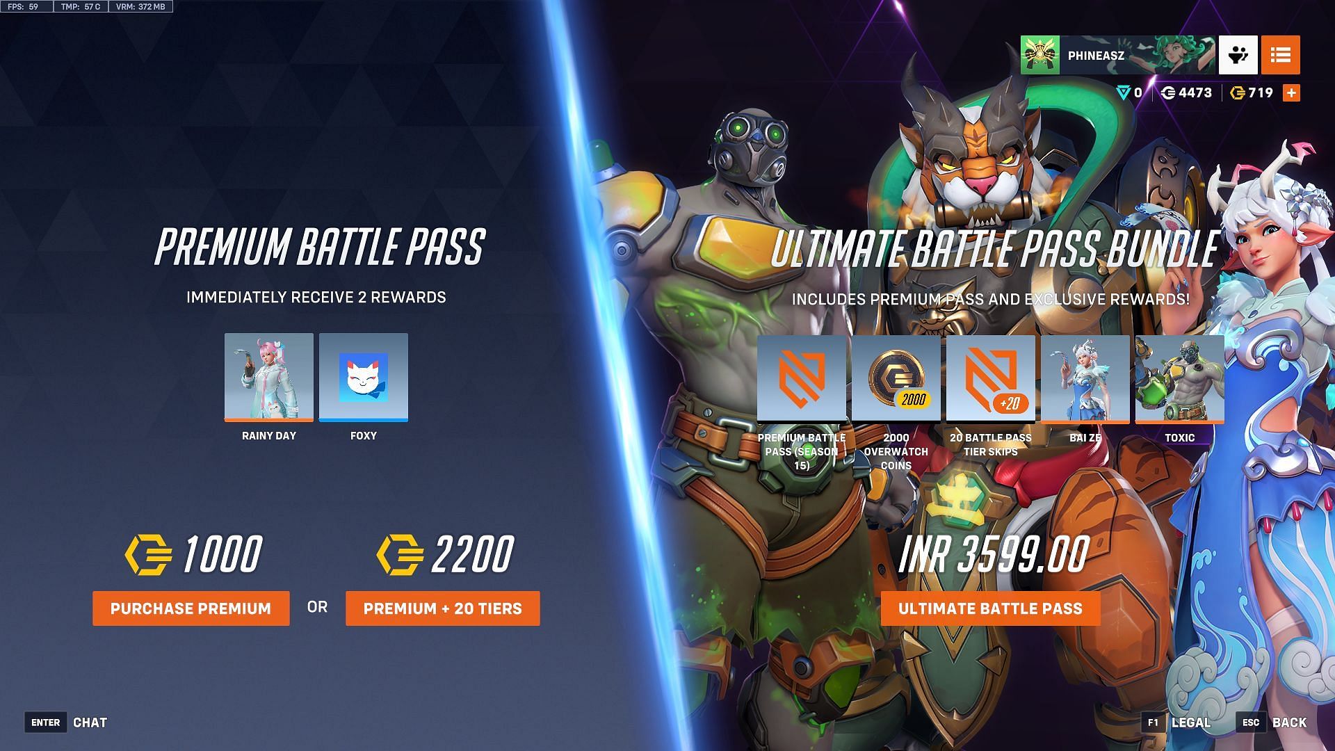 Different segments of the Overwatch 2 Season 15 Battle Pass (Image via Sportskeeda Gaming/Blizzard)