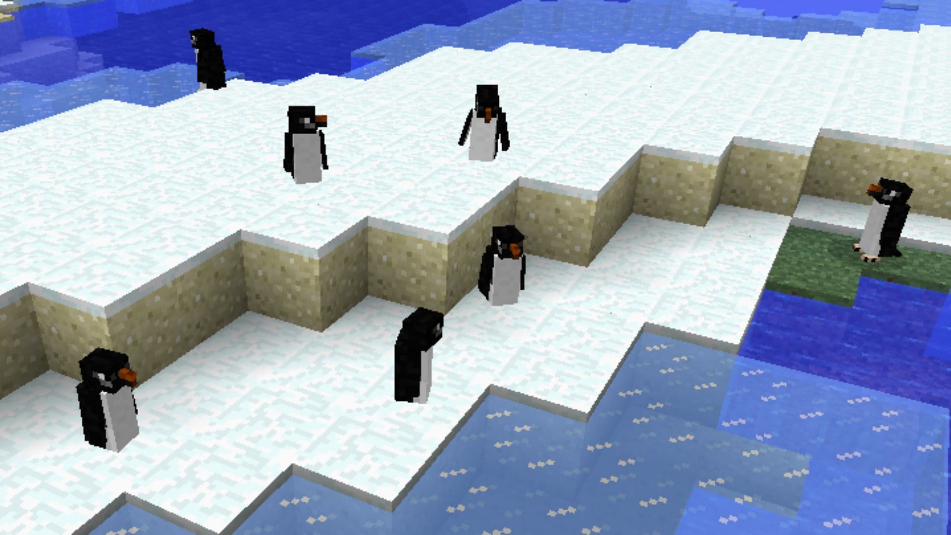 Waddles mod simply adds cute Ad&eacute;lie penguins in icy biomes (Image via CurseForge/ || Mojang Studios)