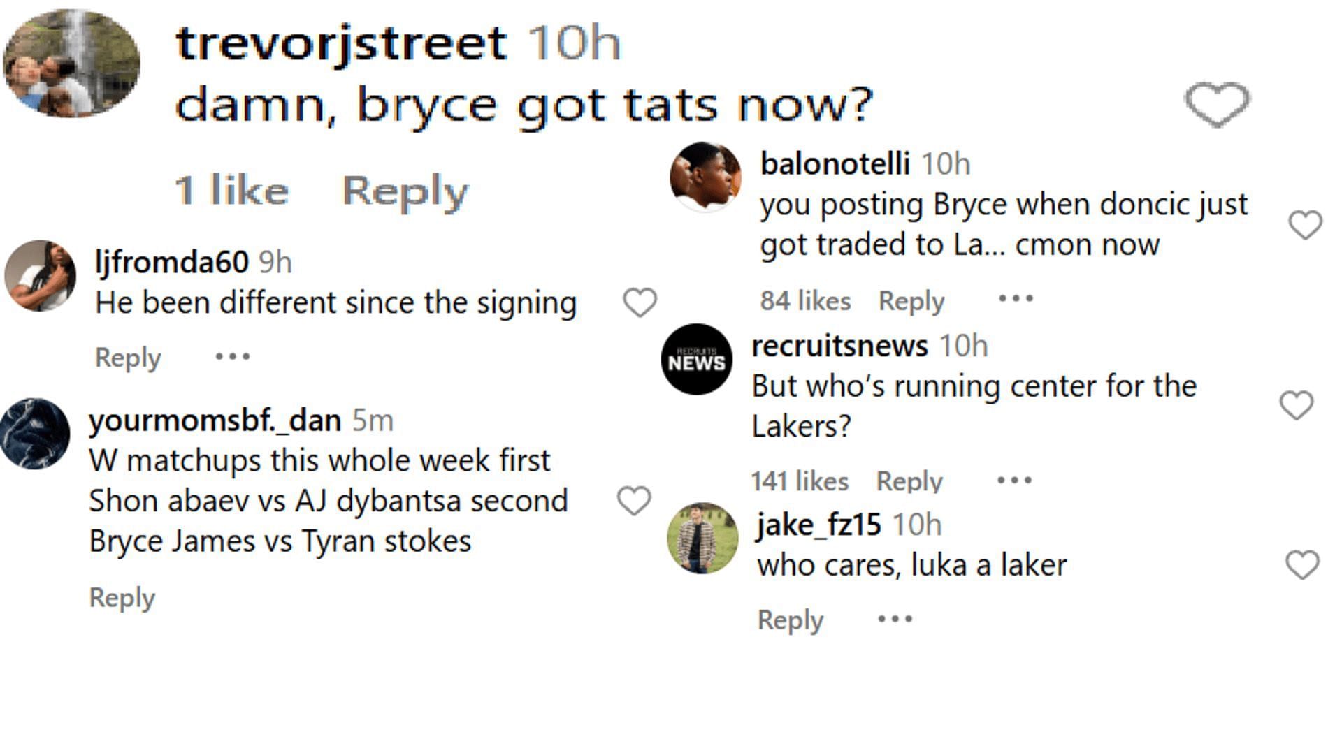 Hoops fans react to Bronny James vs. Tyran Stokes game (Source: Instagram/@br_hoops)