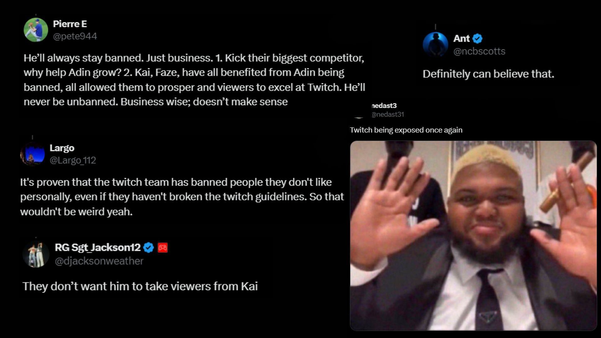 More reactions from the streaming community, many find the Kick co-founder&#039;s rationale believable (Images via @BijanTehrani/X)