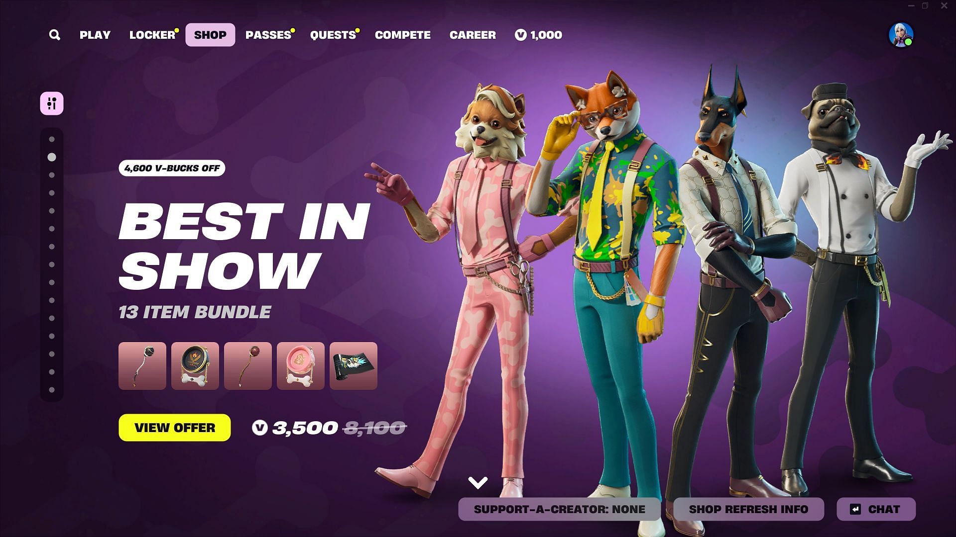 You can now purchase the Fetch, Chef, Alphonse, and Duke skins in Fortnite (Image via Epic Games)