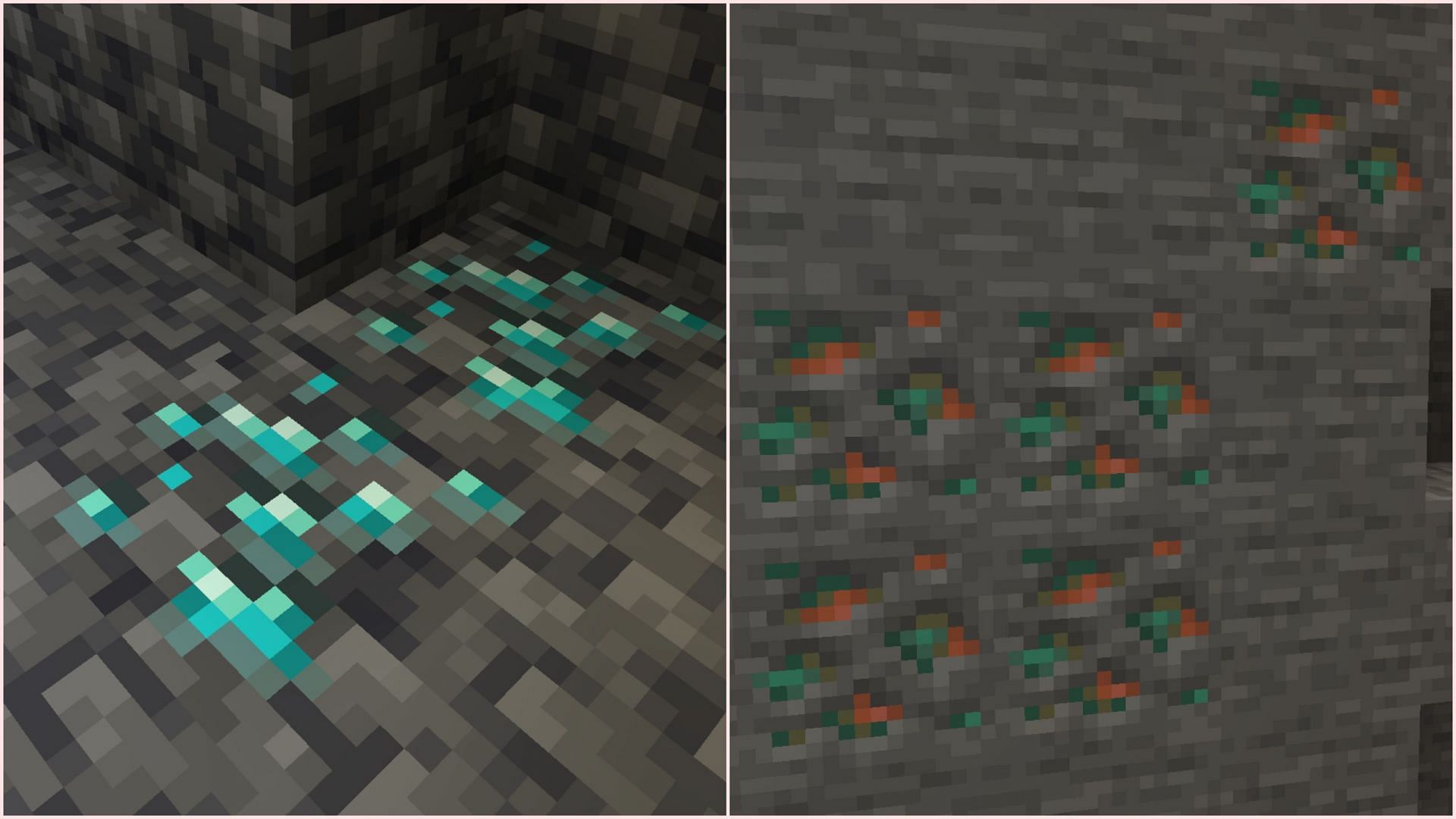 There are several useful ores that new players can gather (Image via Sportskeeda Gaming/Mojang)